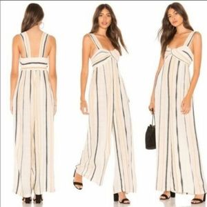 Free People Breezin' Wide leg Striped Jumspuit